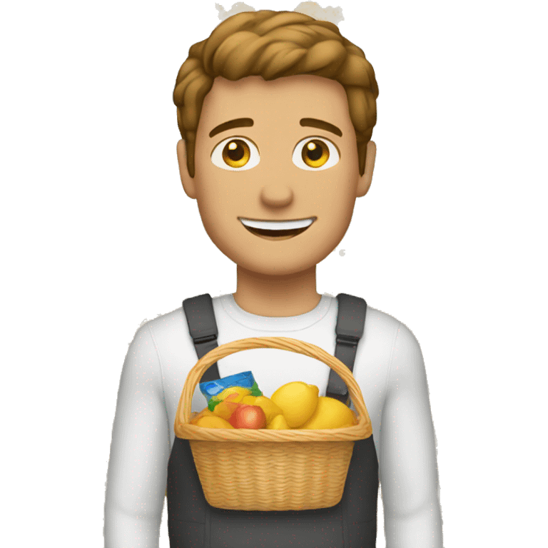 white man with product basket emoji