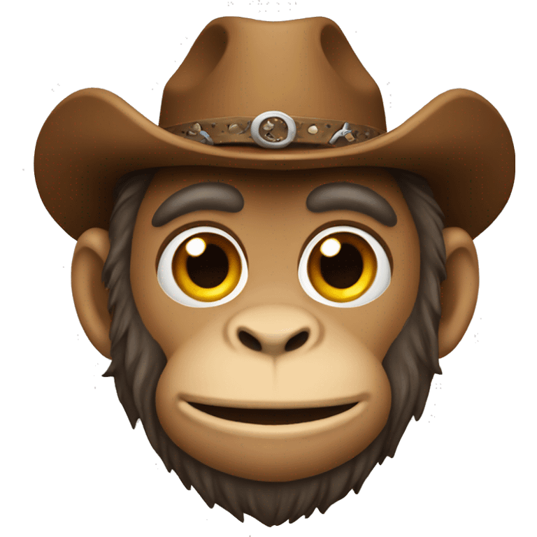 monkey head with cowboy h emoji