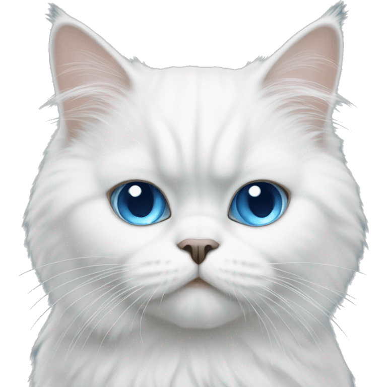 white persian cat with blue eyes emoji