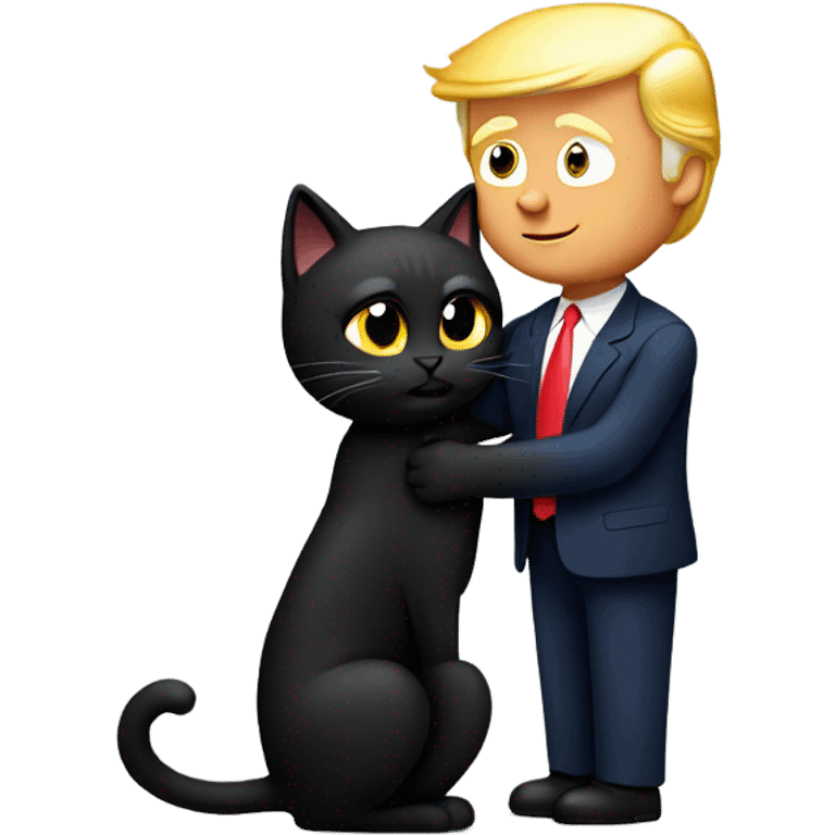 trump hugging black cat emoji