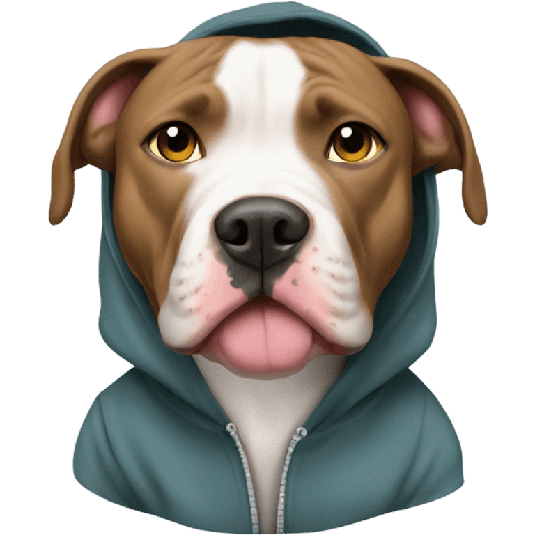 Pit bull dog with hoodie emoji