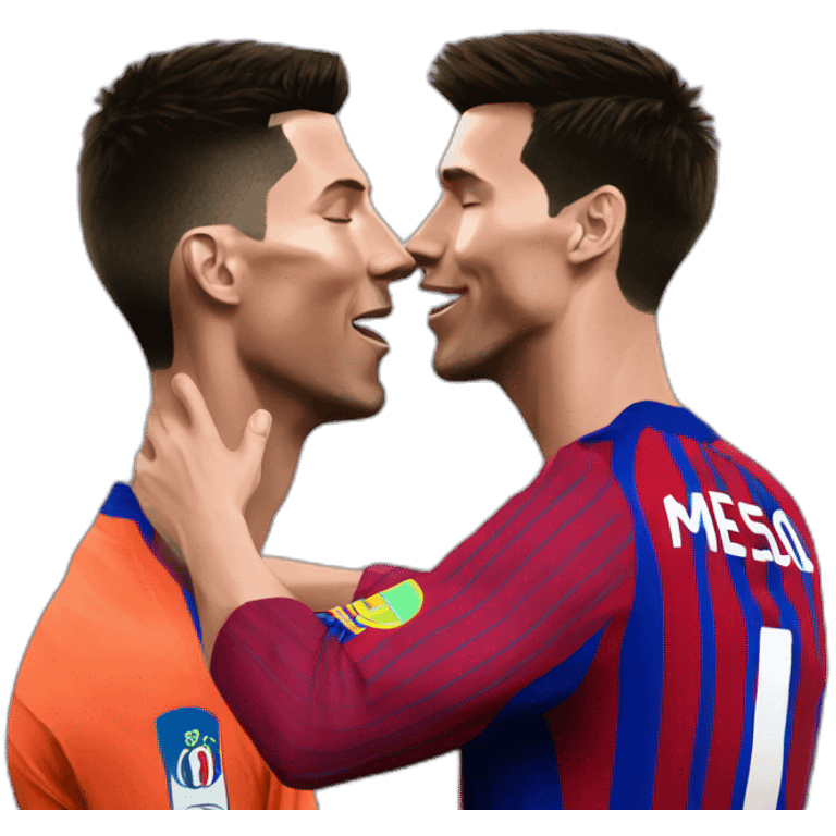 Ronaldo kiss messi emoji