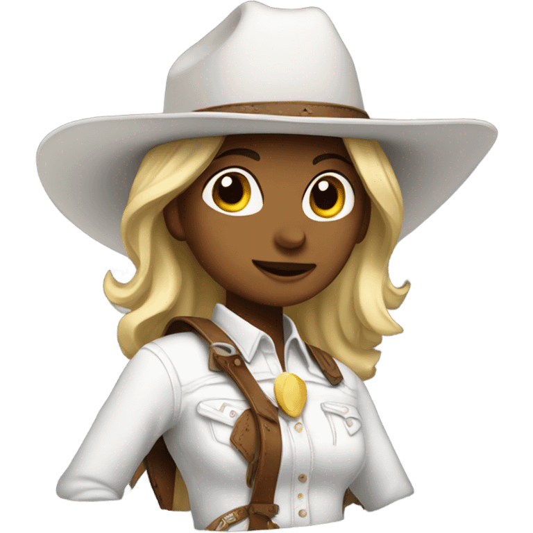 cowgirl dressed in white emoji