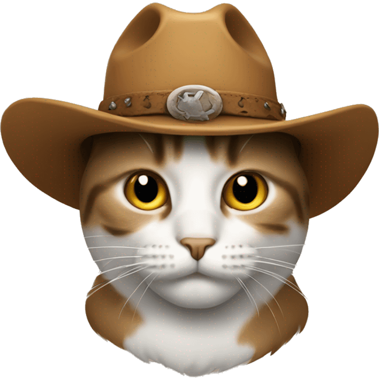 Cat with a cowboy hat and a pipe emoji