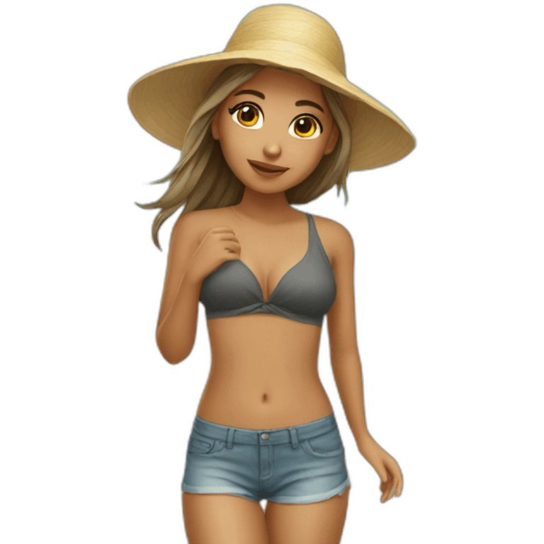 Girl in beach emoji