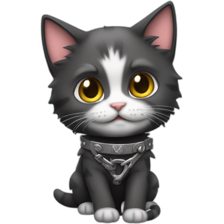 Cute heavy metal kitten emoji