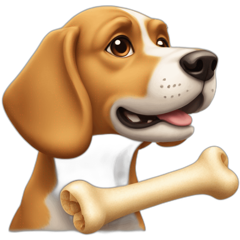 dog with a bone in its thinking emoji