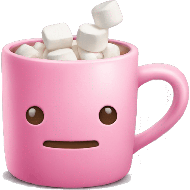 A pink mug and some marshmallows in it emoji