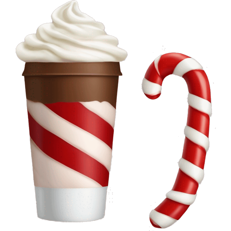 candy cane and whipped cream coffee emoji