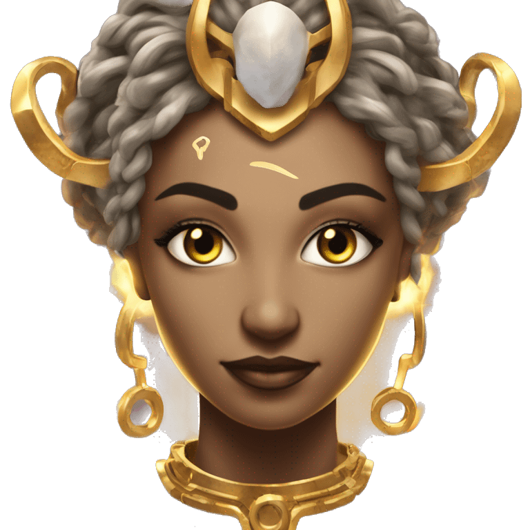 Technomancy Goddess is a mystical being who controls both magic and technology. She can cast spells on technological networks. Her powers blend the ancient art of magic with advanced cybernetics and technology. She can command machines emoji