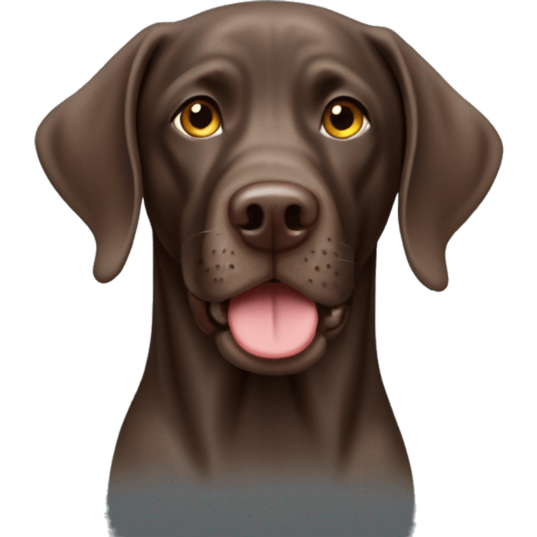 Brown German short haired pointer  with ticking emoji