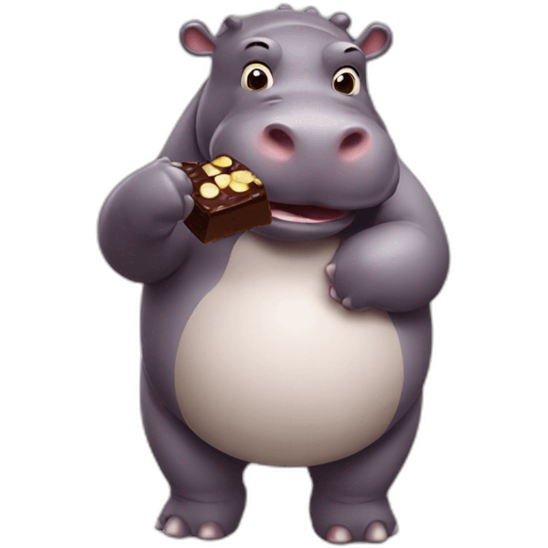 Hippo eating chocolate emoji