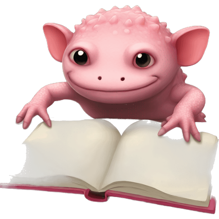 Axolotl doing homework emoji