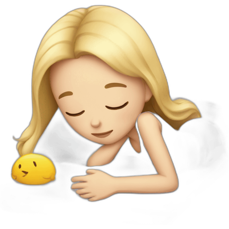 Girl sleeping on stomach watching mobile  emoji