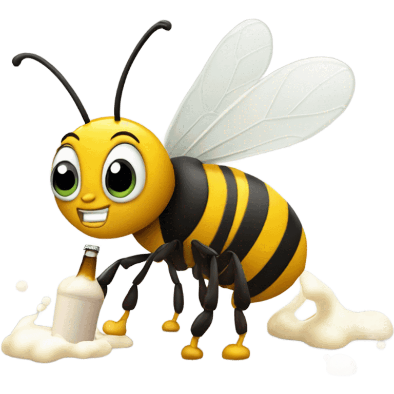 Bee drinking beers  emoji