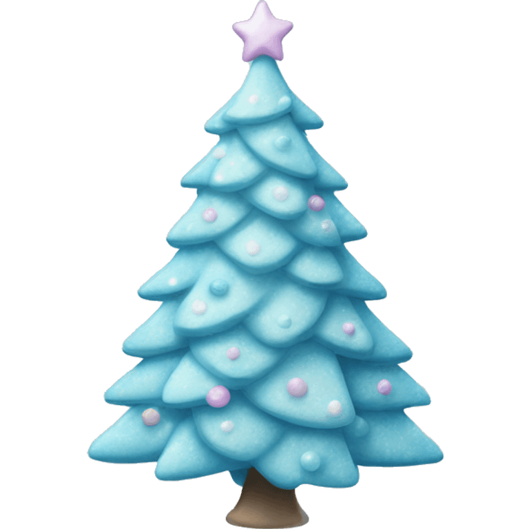 pastel blue christmas tree emoji