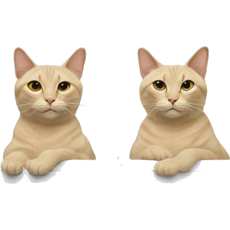 two beige cats on the window emoji