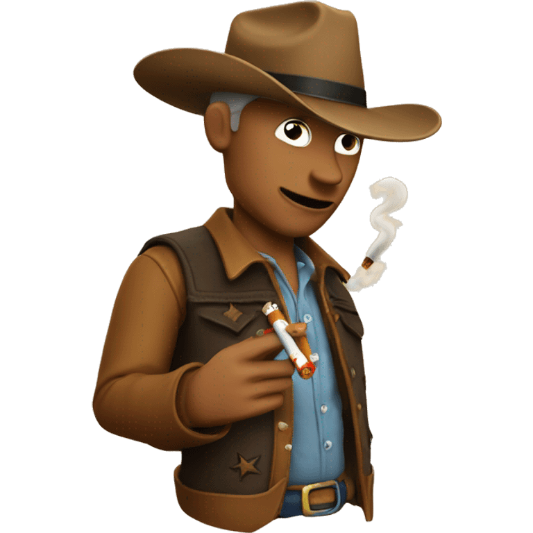 Cowboy emoji with a cigarette emoji