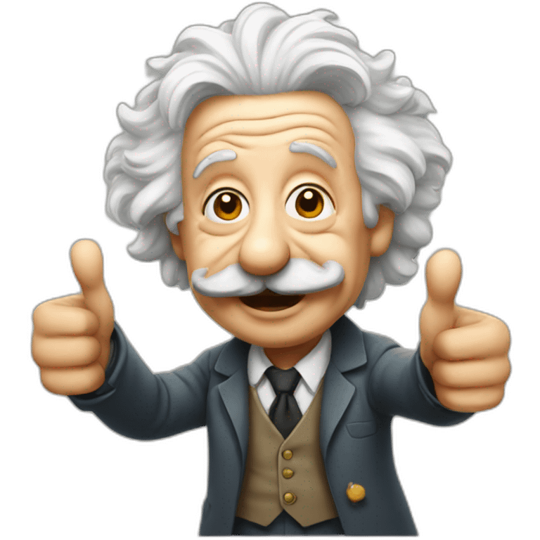 albert einstein with thumbs up emoji