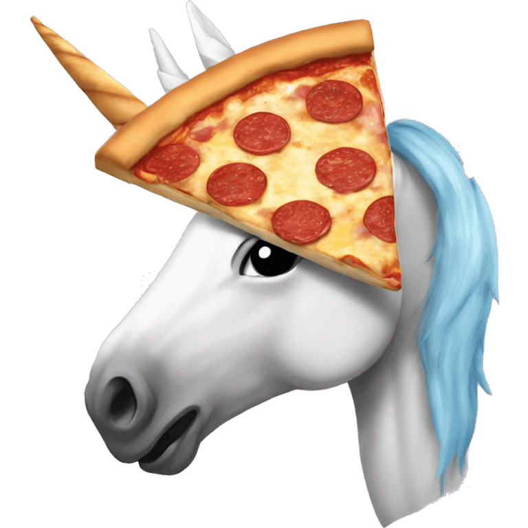 unicorn biting a pizza slice  emoji