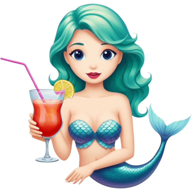 Mermaid drinking a cocktail emoji