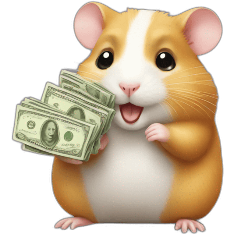 hamster with  money emoji