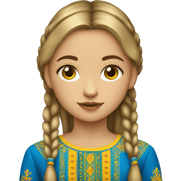 Ukrainian girl in a cultural aparel emoji