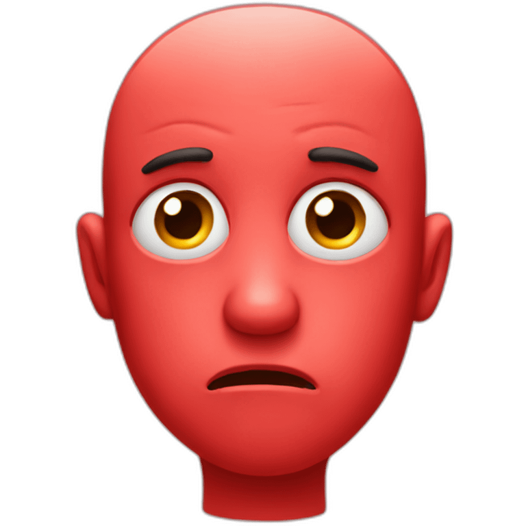 sad red face emoji