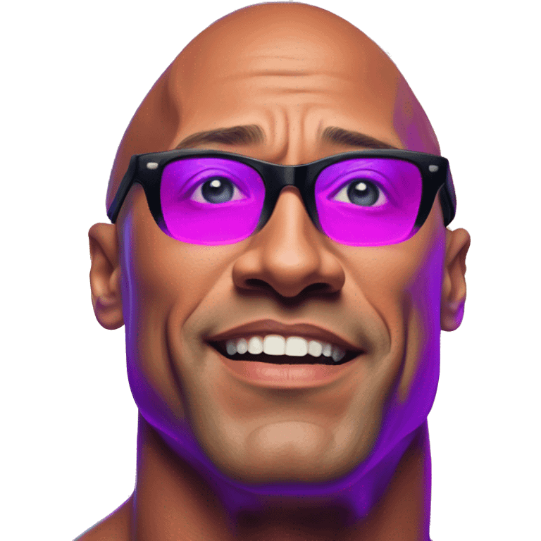 Synthwave The Rock in flubber style, oil paint, epic eyes, intricate lips, exquisite pose, beautiful, desirable, logical, Midsommar  emoji