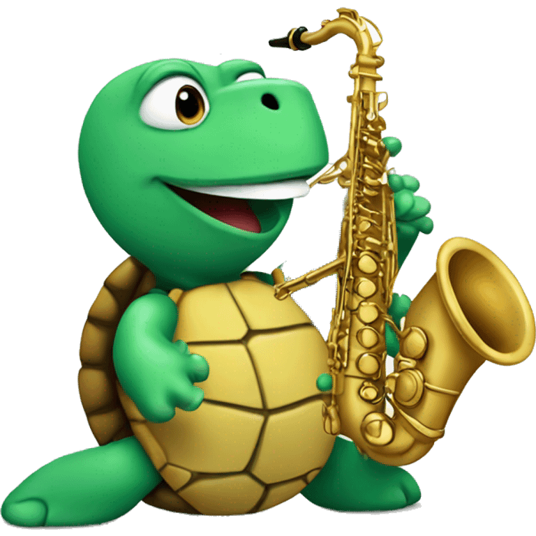 Turtle playing saxophone  emoji