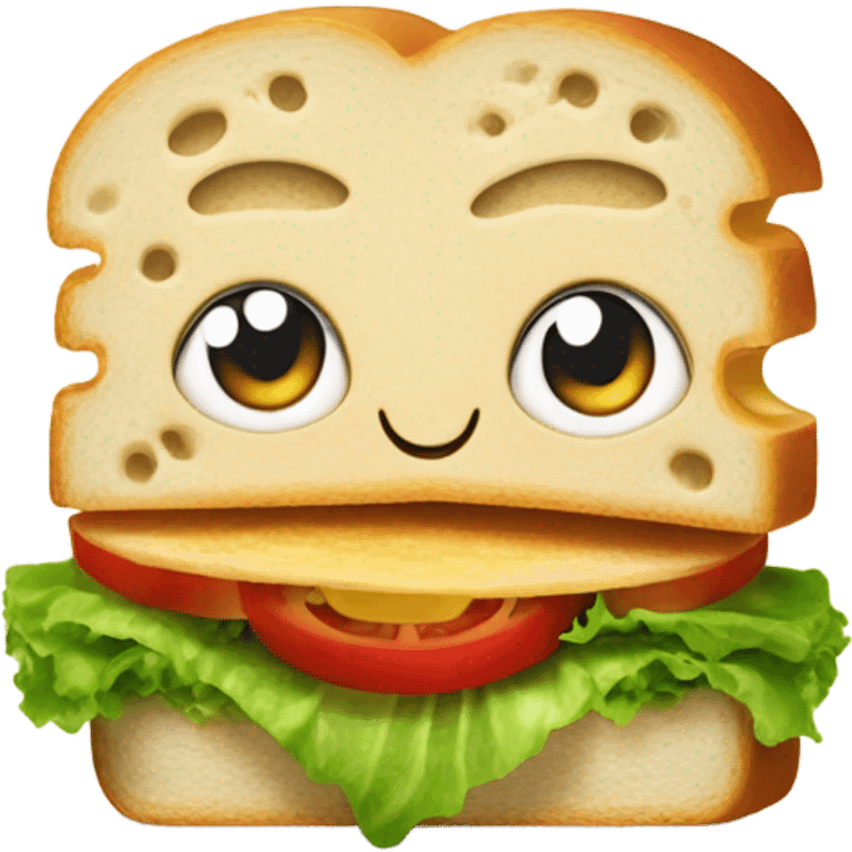 A happy sandwich emoji