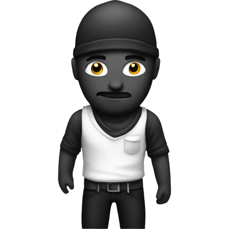 Robber with shirt black and white  emoji