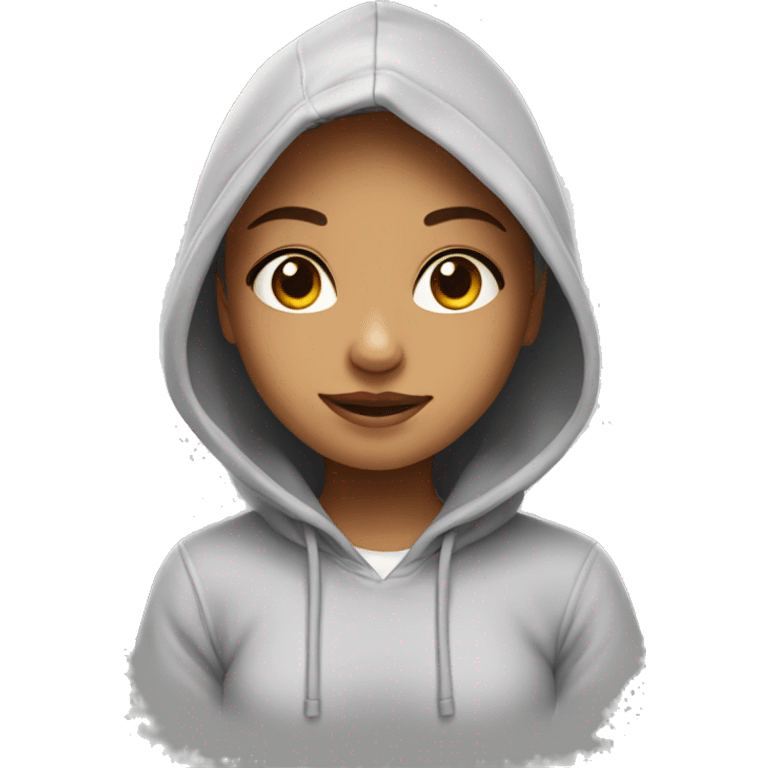 A cute girl with a hoddie on emoji