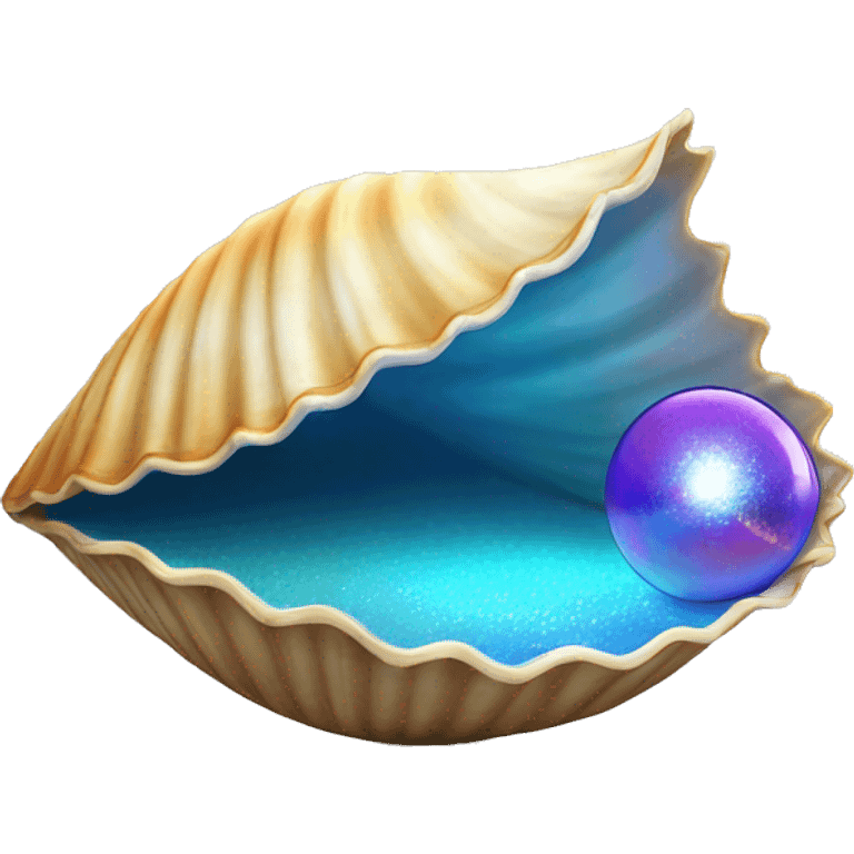 Open Clam shell with disco ball in the center  emoji