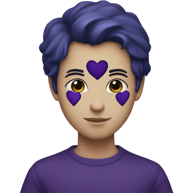 Dark blueish Purple Heart without a face emoji