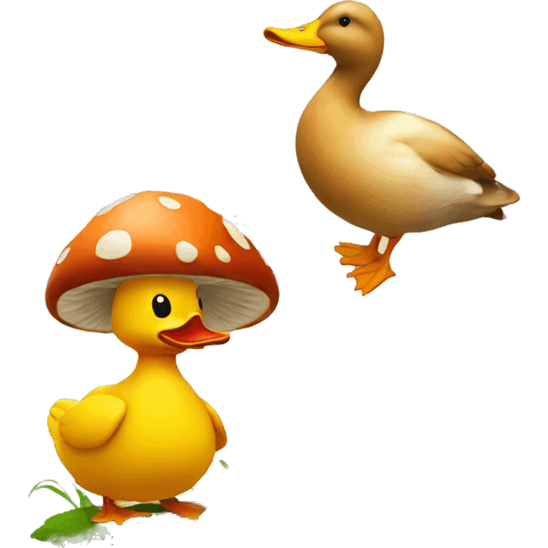 Mushroom throwing a duck emoji