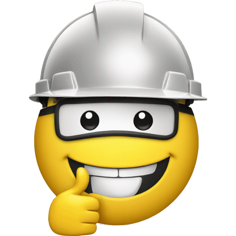 smiley in a construction helmet with thumbs up emoji