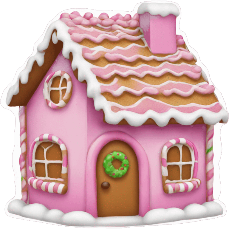 gingerbread house pink emoji