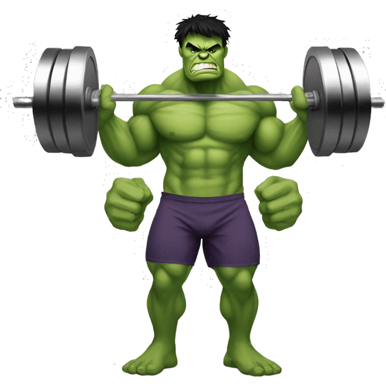 Hulk with barbell  emoji