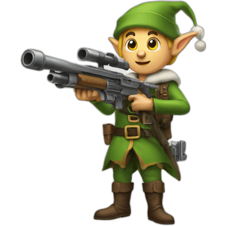 Elf holding a machine gun emoji