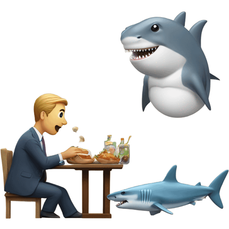 Man eating a shark eating a squirrel eating a duck eating a hippo emoji