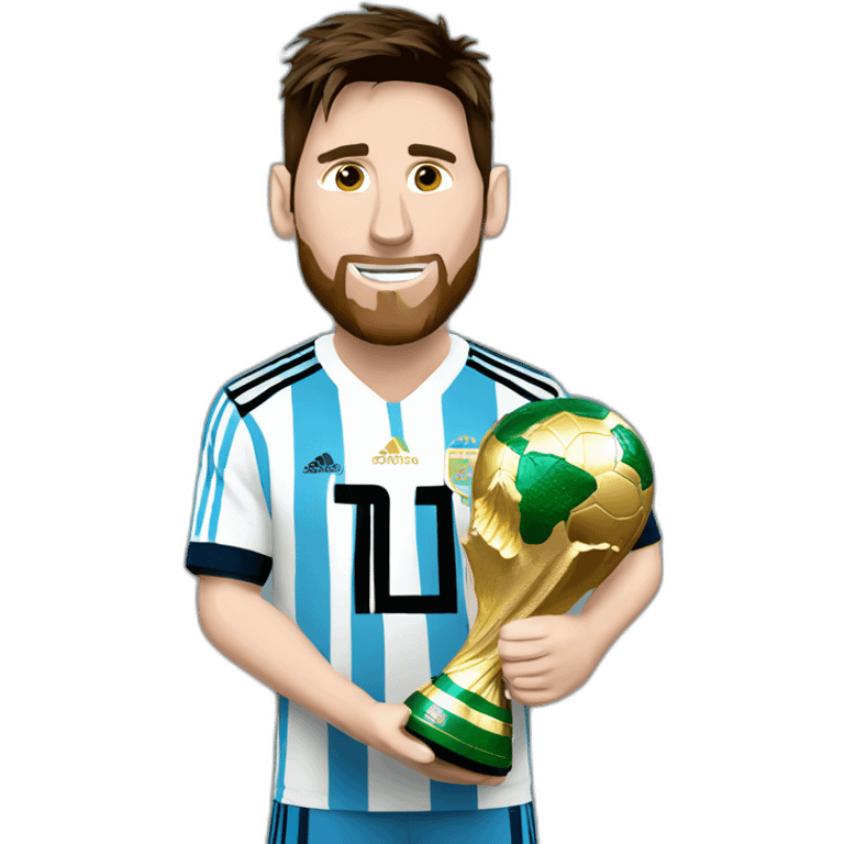 Messi with the world cup emoji