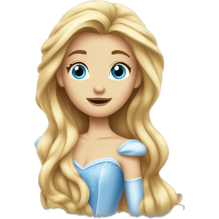 Cinderella with long hair isolated emoji