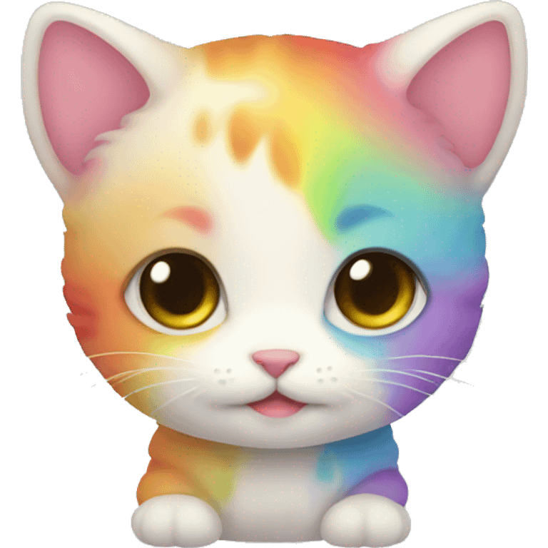 little baby rainbow cat cute emoji