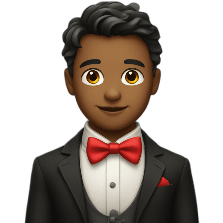 dapper boy with red bowtie emoji