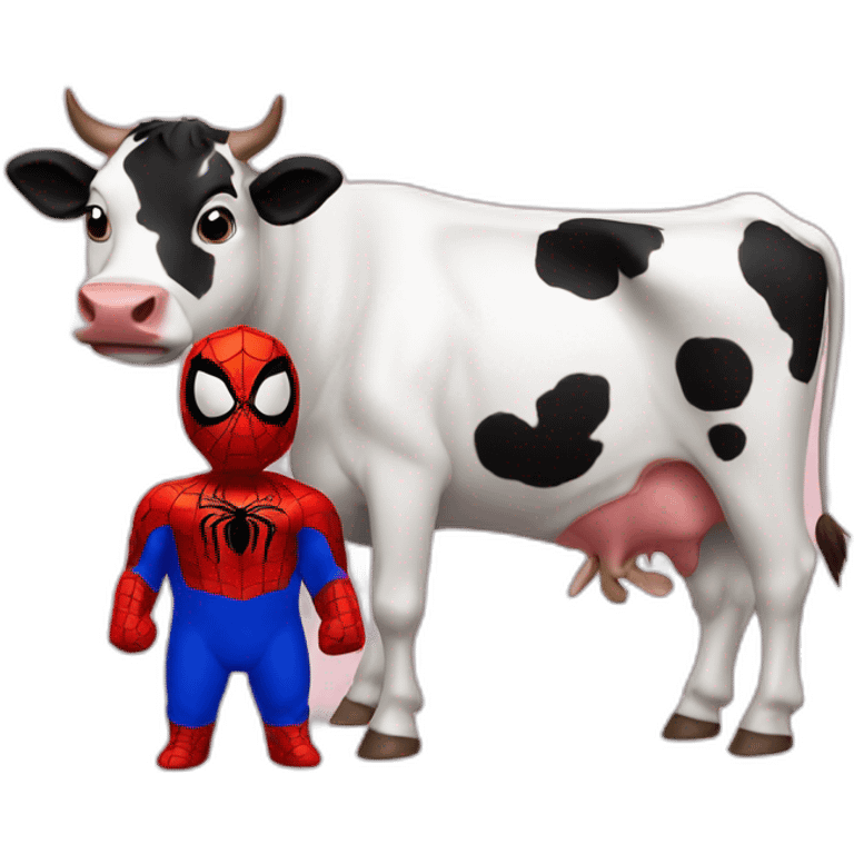 A cow and Spider-Man emoji