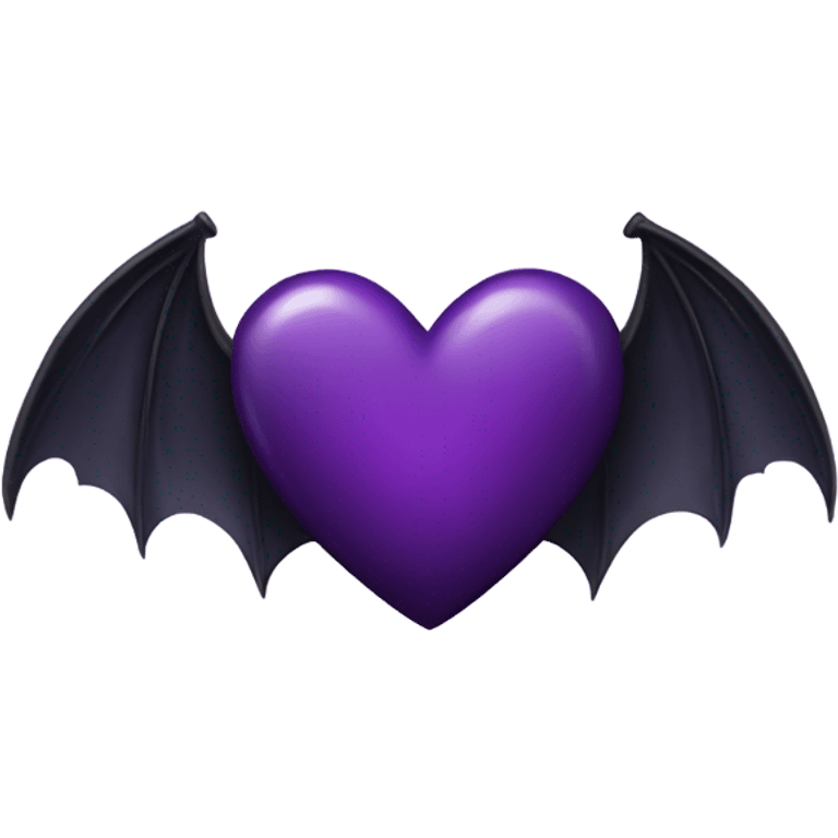 Dark purple heart with bat wings emoji