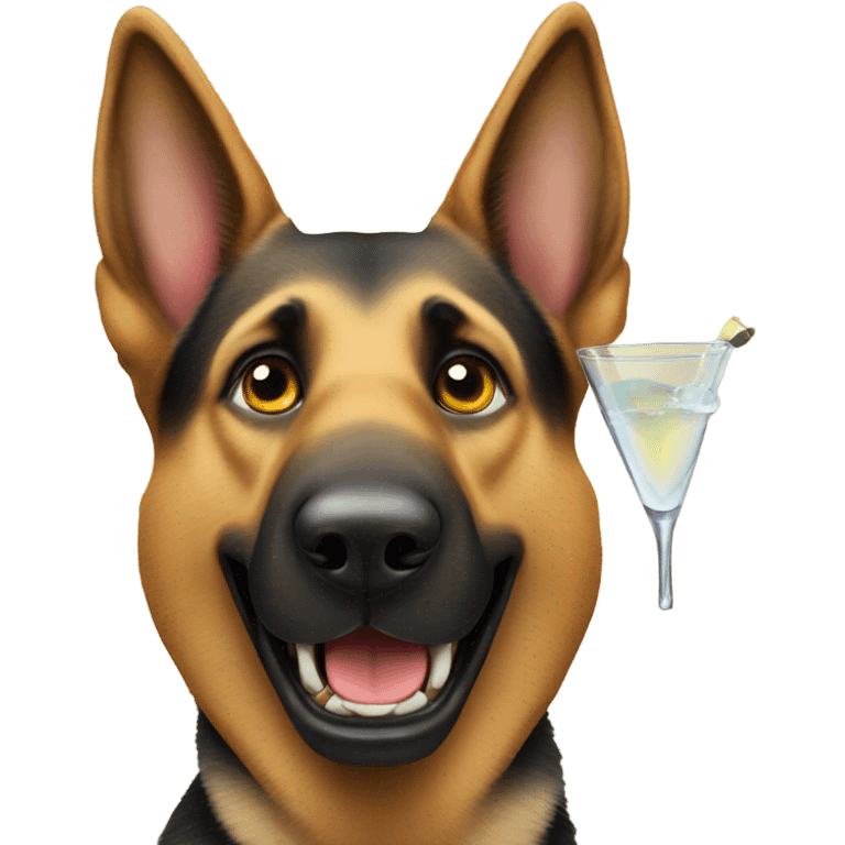 german shepard with a martini emoji