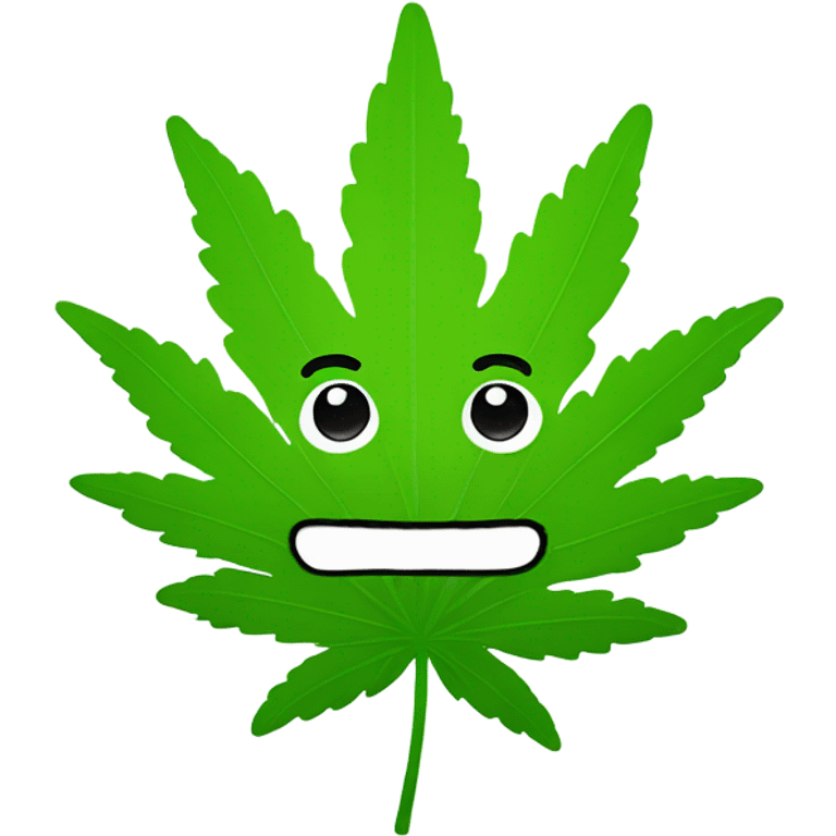 Cute marijuana leaf  emoji