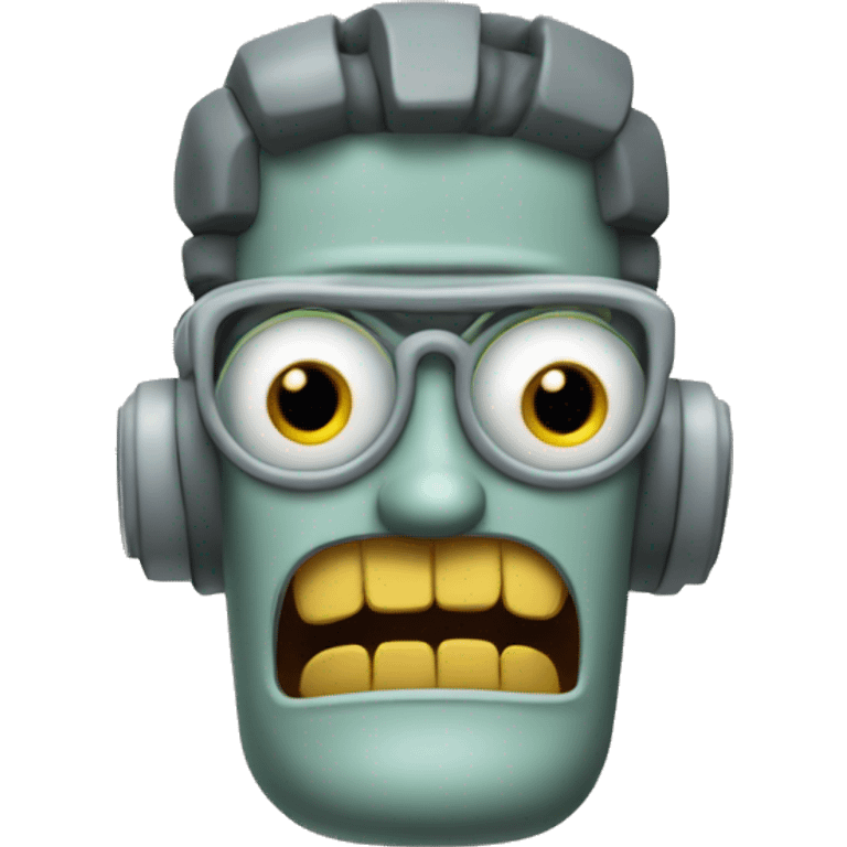 Bender from futurama, as a fast food manager emoji